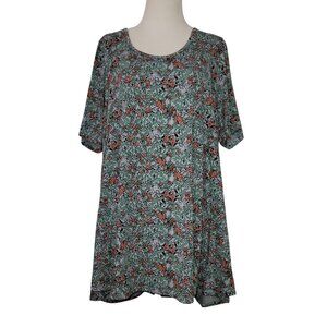 LuLaRoe Womens Perfect T Swing Tunic XL Floral Print Super Soft Short Sleeve
